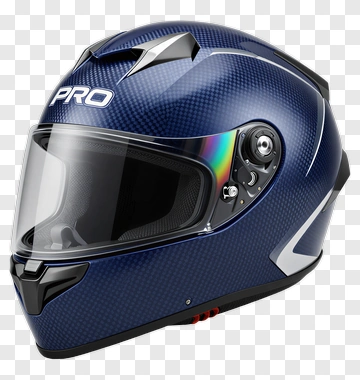 Blue Motorcycle Helmet With Carbon Fiber Design PNG