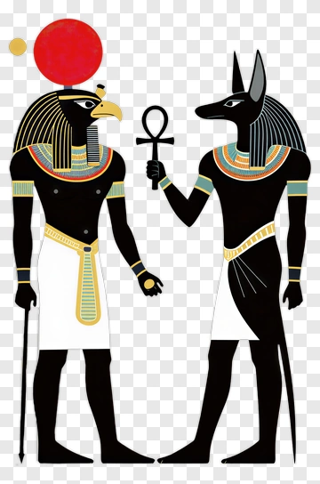 Horus And Anubis Standing Together PNG