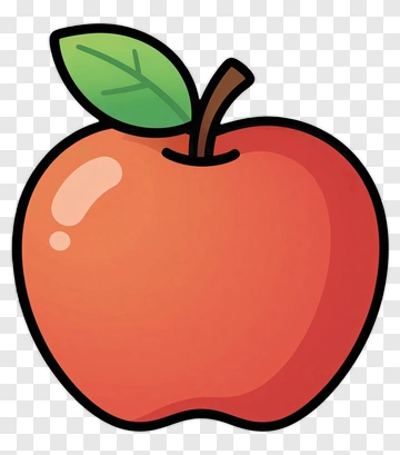 Red Apple With Leaf PNG