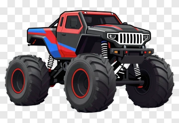Red And Blue Monster Truck PNG