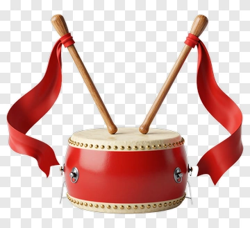 Red Drum With Ribbons PNG