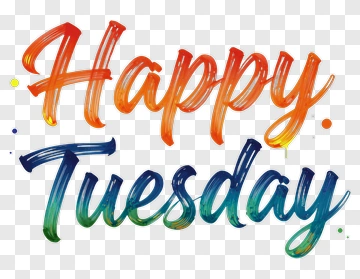 Happy Tuesday Hand-Drawn Text PNG