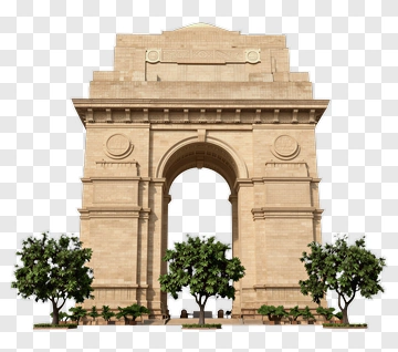 India Gate Monument With Trees PNG