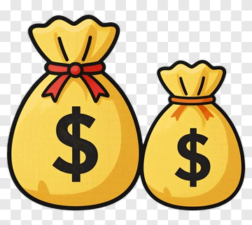 Two Money Bags With Dollar Symbols PNG