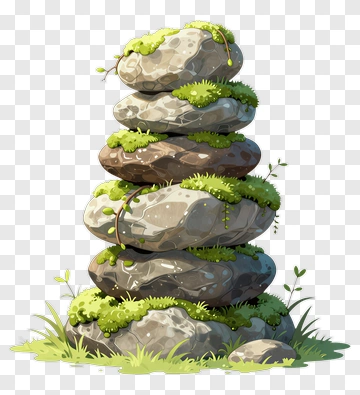 Mossy Stone Stack PNG