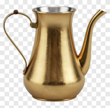 Golden Teapot With Steam PNG