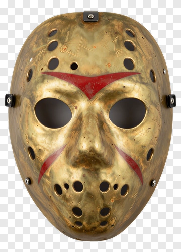 Gold Jason Voorhees Mask PNG