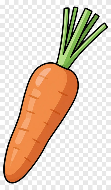 Cartoon Carrot With Leaf PNG