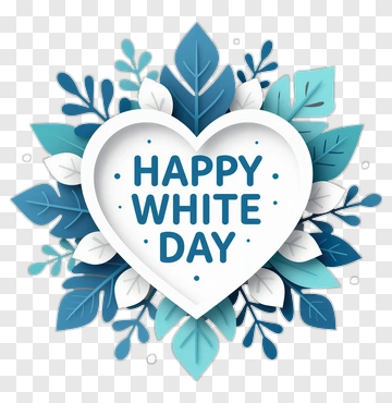 Happy White Day Heart Design PNG