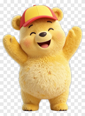 Winnie The Pooh In Baseball Cap PNG