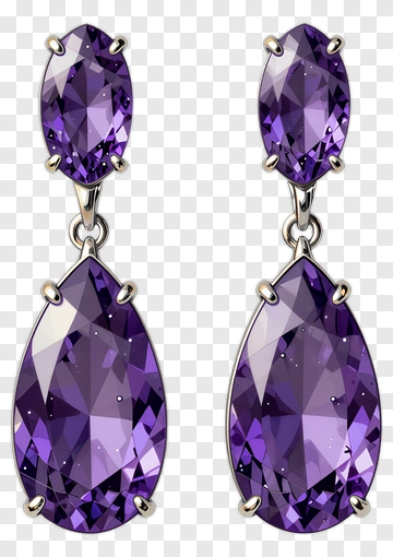 Amethyst Drop Earrings PNG