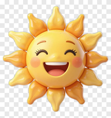 Smiling Sun Character PNG
