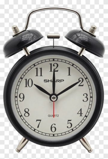 Black And White Alarm Clock PNG
