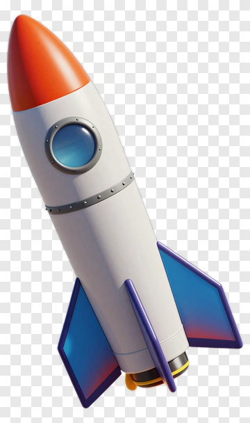 3D Rocket In Flight PNG