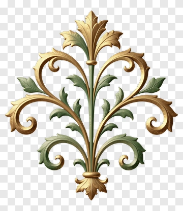 Gold And Green Fleur-de-Lis Ornament PNG