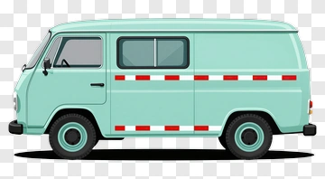 Classic Van With Red Stripes PNG