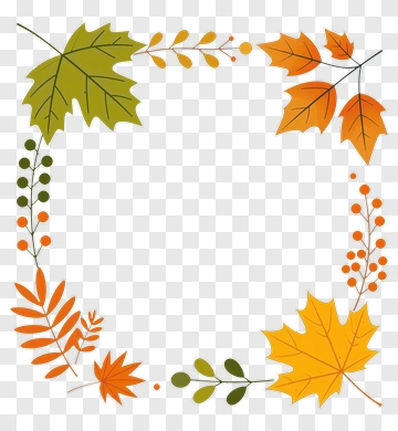 Autumn Leaf Border Frame PNG