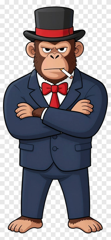 Monkey Businessman With Cigar PNG