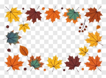 Autumn Leaves Border Design PNG