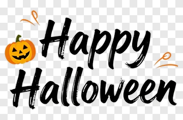 Happy Halloween Handwritten Text With Pumpkin PNG