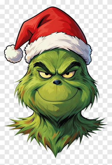The Grinch With Santa Hat PNG
