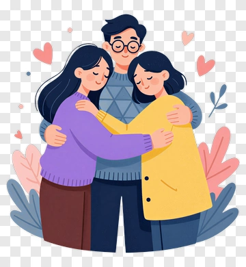 Family Hugging Together PNG