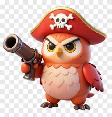 Pirate Owl Character PNG