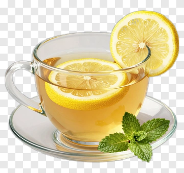 Lemon Tea With Mint And Lemon Slices PNG