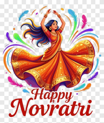 Happy Novratri Dancer PNG