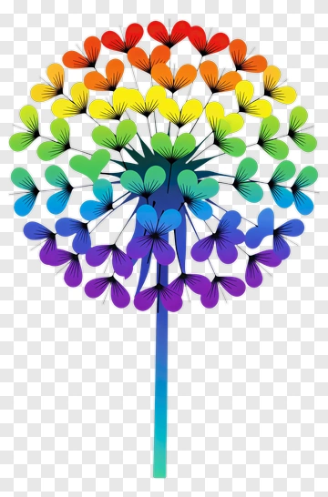 Rainbow Dandelion PNG