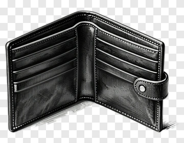 Hand Drawn Black Wallet PNG
