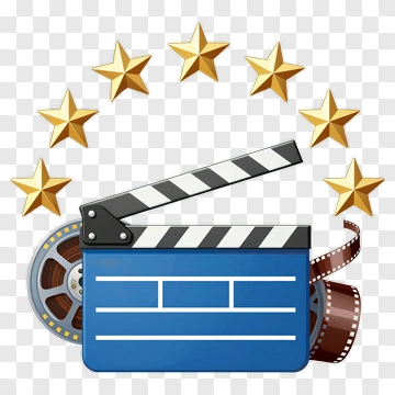 Movie Clapperboard With Gold Stars PNG
