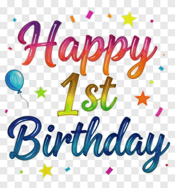 Happy 1st Birthday Celebration PNG