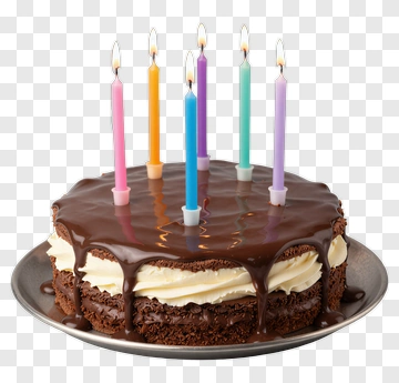 Birthday Cake With Colorful Candles PNG