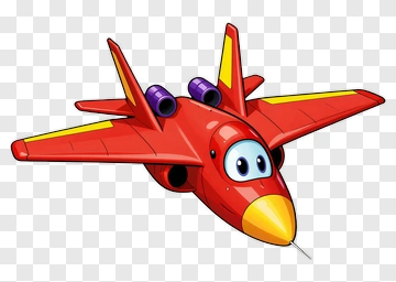 Cartoon Fighter Jet With Big Eyes PNG