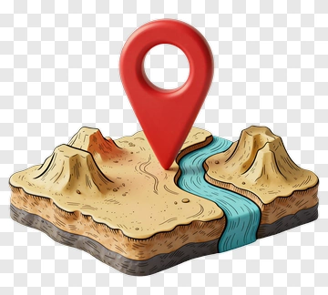 Red Map Pin On Terrain Model PNG