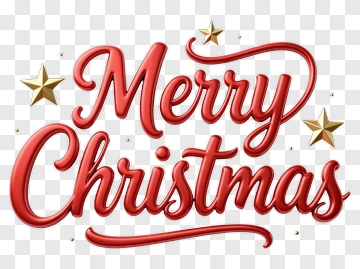 Merry Christmas 3D Typography PNG
