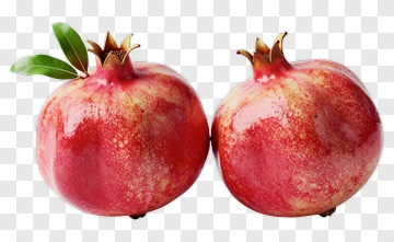Two Pomegranates With Leaf PNG