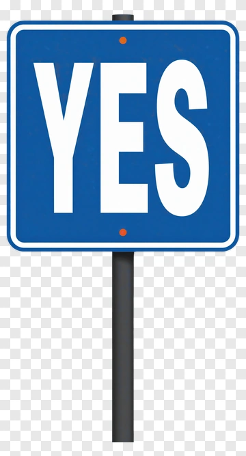 Blue Yes Sign PNG