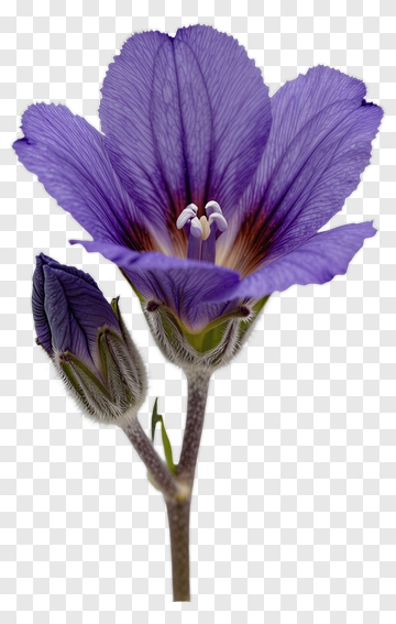 Purple Flower With Bud PNG