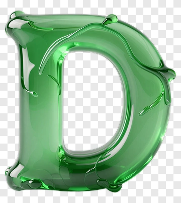 Green 3D Letter D PNG