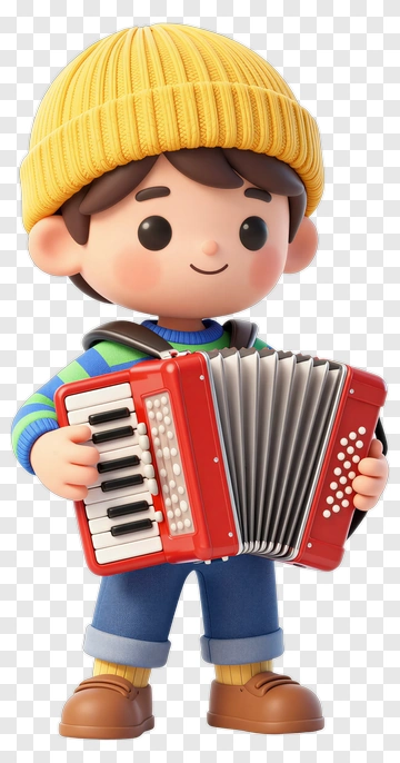 Child Playing Accordion PNG