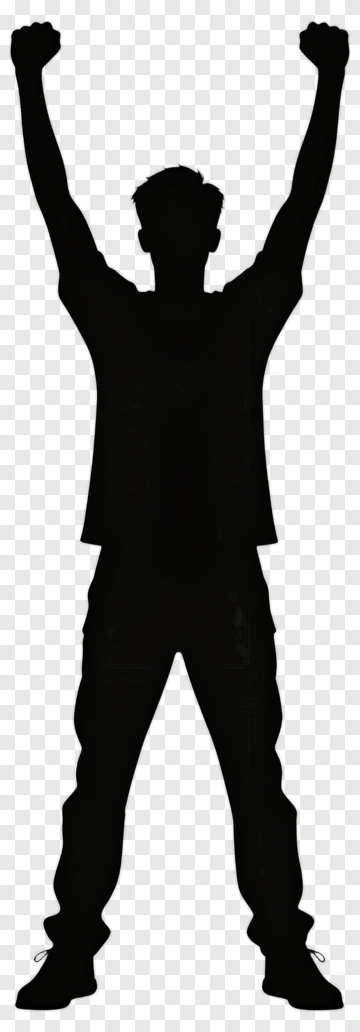 Silhouette Of A Person With Arms Raised PNG