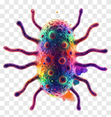 Virus Cell With Vibrant Colors PNG