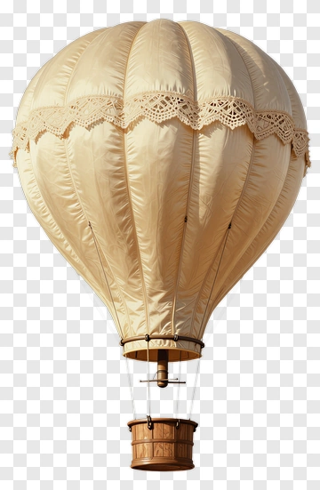 Elegant Hot Air Balloon With Lace Trim PNG