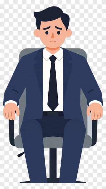 Stressed Businessman In Office Chair PNG
