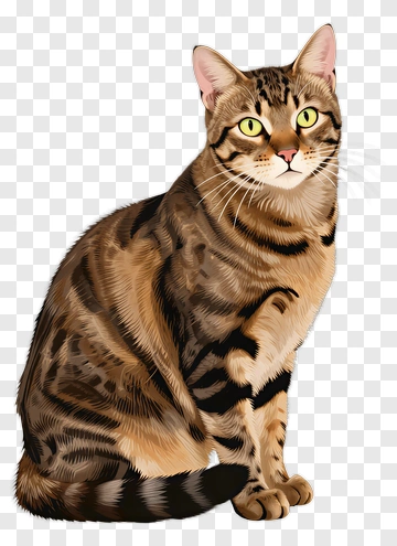 Bengal Cat Portrait PNG