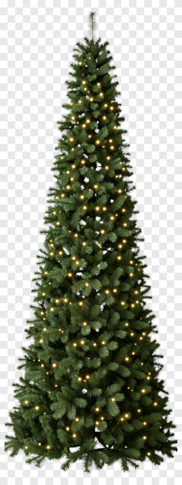 Decorated Christmas Tree With Lights PNG