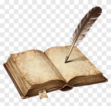 Ancient Book With Quill Pen PNG