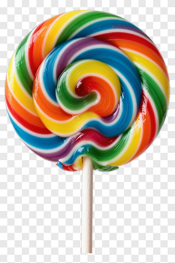 Rainbow Swirl Lollipop PNG